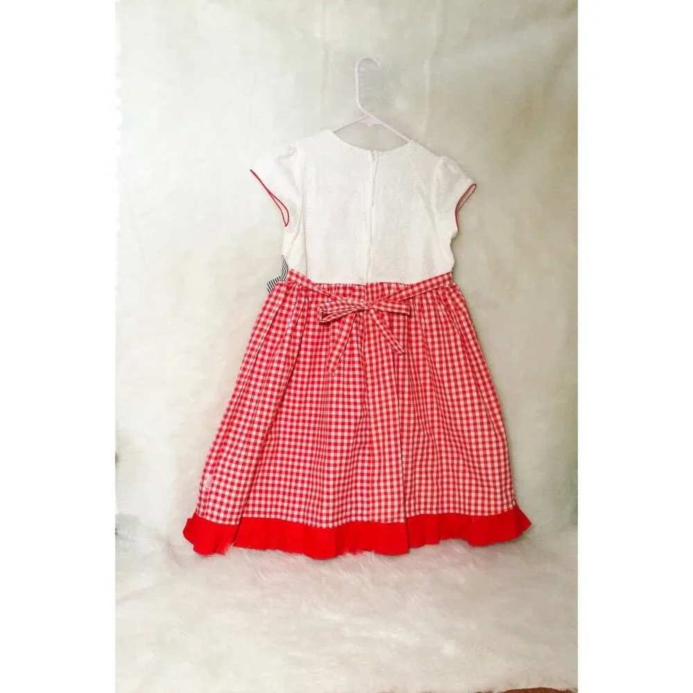 Donita christmas red white dress plaid 6